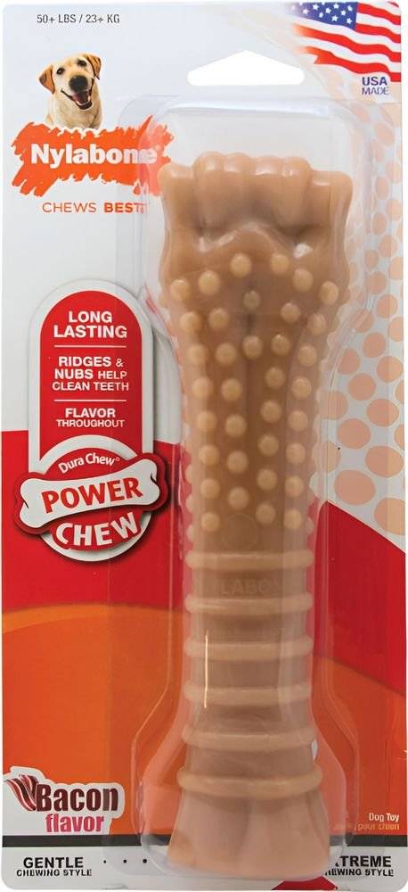 NYLABONE ΜΑΣΗΤΙΚΟ ΠΑΙΧΝΙΔΙ NYLABONE CHEW BACON XL (19CM)