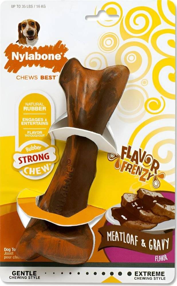 NYLABONE ΜΑΣΗΤΙΚΟ ΠΑΙΧΝΙΔΙ NYLABONE STRONG CHEW BONE BEEF - GRAVY M