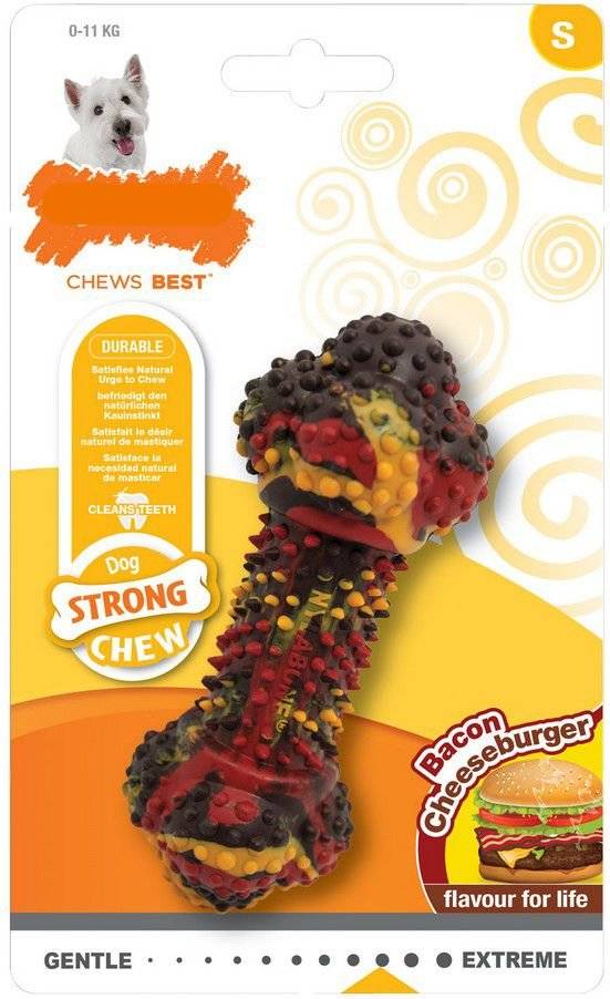 NYLABONE ΜΑΣΗΤΙΚΟ ΠΑΙΧΝΙΔΙ NYLABONE STRONG CHEW BACON CHEESEBURGER S