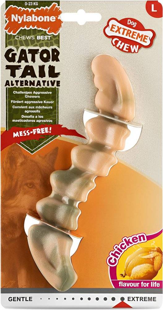 NYLABONE ΜΑΣΗΤΙΚΟ ΠΑΙΧΝΙΔΙ NYLABONE EXTREME CHEW GATOR TAIL CHICKEN L