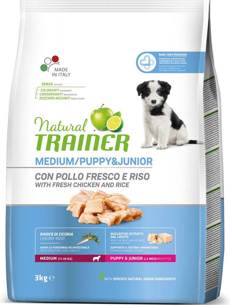 ΤΡΟΦΗ ΣΚΥΛΟΥ TRAINER NATURAL MEDIUM PUPPY - JUNIOR ΚΟΤΟΠΟΥΛΟ (3KG) TRAINER