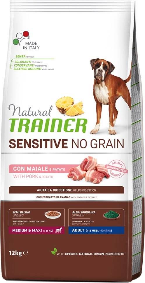 ΤΡΟΦΗ ΣΚΥΛΟΥ TRAINER SENSITIVE NO GRAIN ADULT M/M ΧΟΙΡΙΝΟ (12KG)
