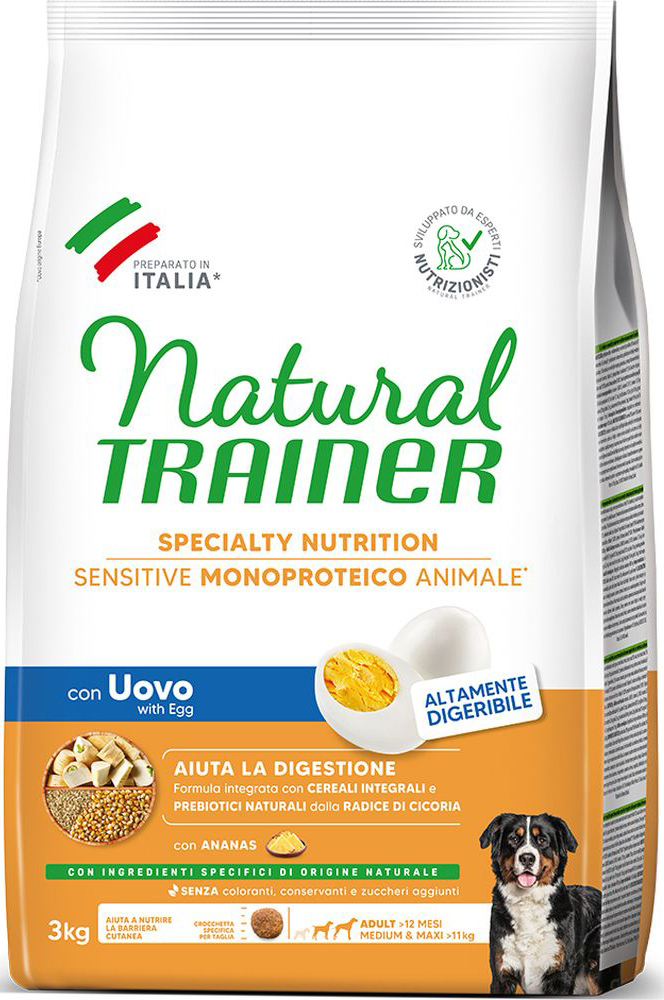 ΤΡΟΦΗ ΣΚΥΛΟΥ TRAINER SENSITIVE NO GLUTEN ADULT MEDIUM MAXI ΑΒΓΟ (3KG) TRAINER