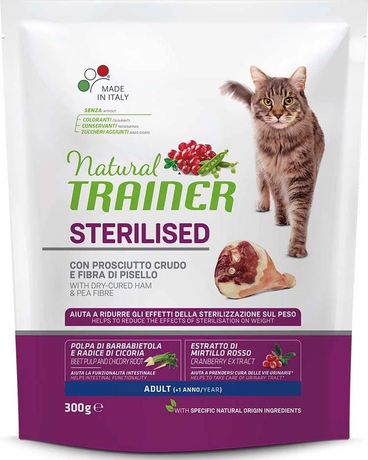 ΤΡΟΦΗ ΓΑΤΑΣ TRAINER NATURAL CAT ADULT STERILISED ΠΡΟΣΟΥΤΟ (300GR) TRAINER