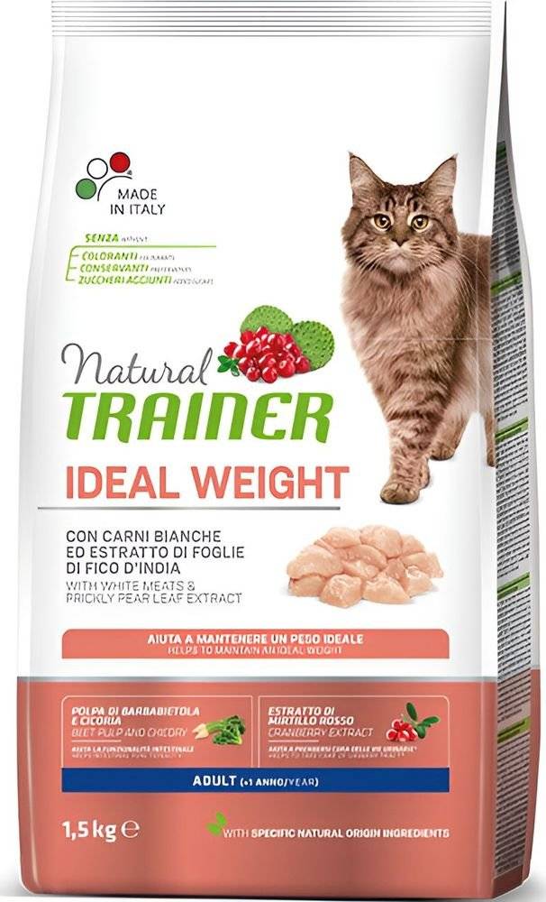 ΤΡΟΦΗ ΓΑΤΑΣ TRAINER NATURAL CAT SP. IDEAL WEIGHT ΛΕΥΚΑ ΚΡΕΑΤΑ (1,5KG) TRAINER
