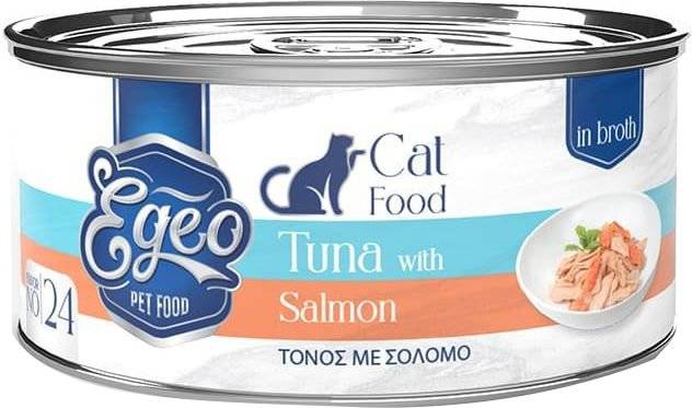 EGEO ΚΟΝΣΕΡΒΑ ΓΑΤΑΣ EGEO ADULT ΦΙΛΕΤΟ ΤΟΝΟΥ ΜΕ ΣΟΛΩΜΟ ΣΕ ΖΩΜΟ (70GR)