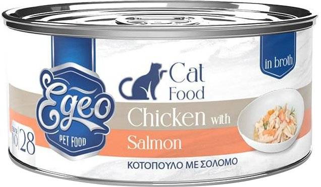 ΚΟΝΣΕΡΒΑ ΓΑΤΑΣ EGEO ADULT ΚΟΤΟΠΟΥΛΟ ΜΕ ΣΟΛΟΜΟ ΣΕ ΖΩΜΟ (70GR)