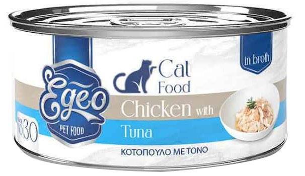 EGEO ΚΟΝΣΕΡΒΑ ΓΑΤΑΣ EGEO ADULT ΚΟΤΟΠΟΥΛΟ ΜΕ ΤΟΝΟ ΣΕ ΖΩΜΟ (70GR)