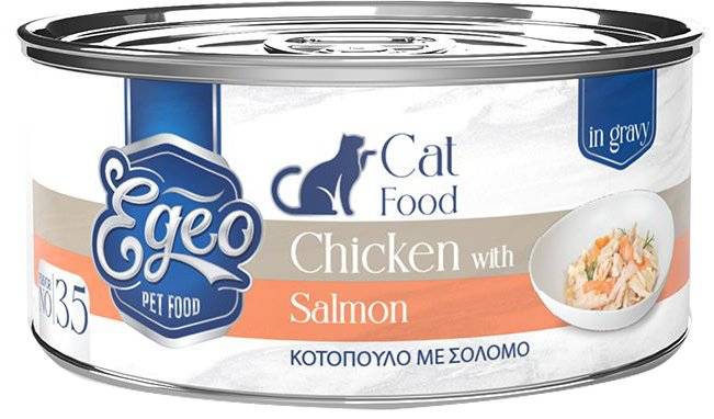 ΚΟΝΣΕΡΒΑ ΓΑΤΑΣ EGEO ADULT ΚΟΤΟΠΟΥΛΟ ΜΕ ΣΟΛΟΜΟ ΣΕ ΣΑΛΤΣΑ (70GR) EGEO