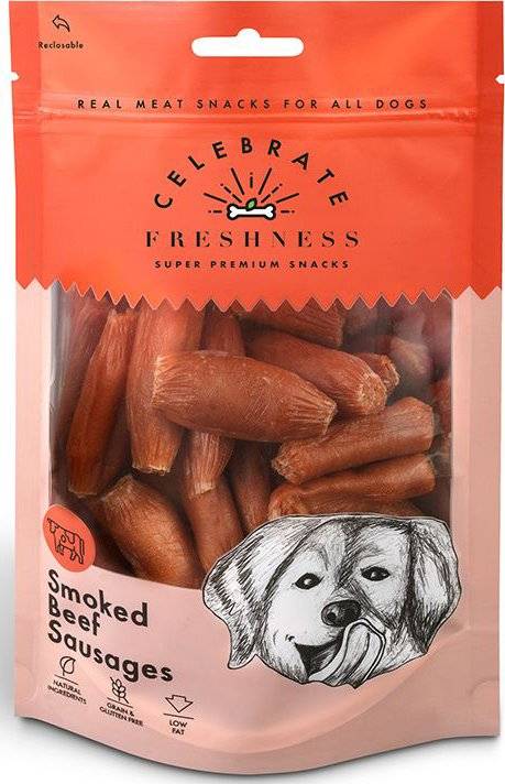 ΣΝΑCΚ CELEBRATE FRESHNESS GRAIN FREE SMOKED BEEF SAUSAGES (100GR)