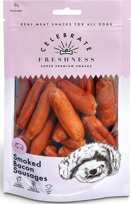 CELEBRATE FRESHNESS ΣΝΑΚ CELEBRATE FRESHNESS GRAIN FREE SMOKED BACON SAUSAGES (100GR)