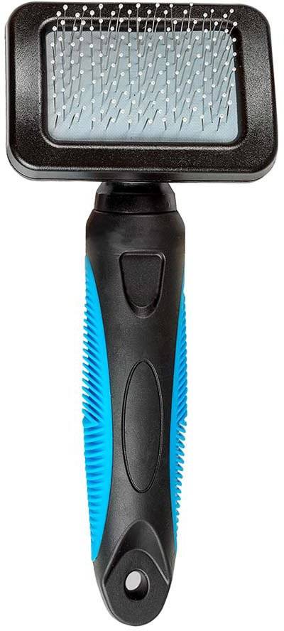 ΒΟΥΡΤΣΑ ΣΚΥΛΩΝ GLEE SLICKER ΜΕΤΑΛΛΙΚΗ ΜΠΛΕ (L) GLEE