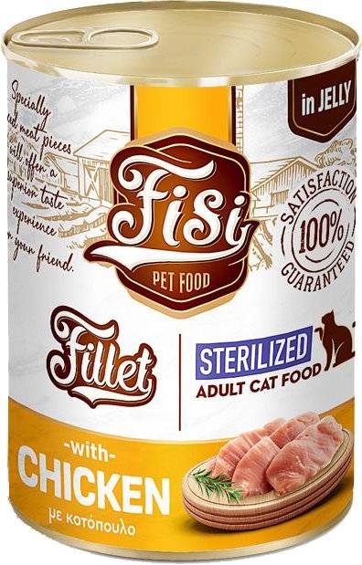 FISI ΚΟΝΣΕΡΒΑ ΓΑΤΑΣ FISI STERILIZED ΚΟΤΟΠΟΥΛΟ ΣΕ ΖΕΛΕ (400GR)