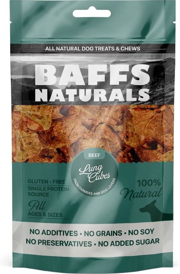 BAFFS NATURALS ΣΝΑΚ BAFFS NATURALS LUNG CUBES ΜΟΣΧΑΡΙ (100GR)