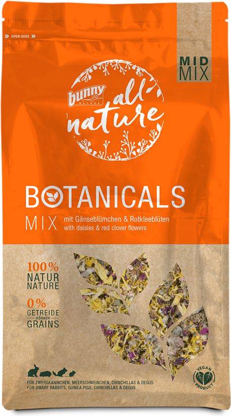 ΣΥΜΠΛΗΡΩΜΑΤΙΚΗ ΤΡΟΦΗ BUNNY NATURE BOTANICALS MID MIX ΜΑΡΓΑΡΙΤΕΣ - ΑΝΘΗ ΚΟΚΚΙΙΝΟΥ ΤΡΙΑΝΤ/ΛΟΥ (120GR) BUNNY NATURE