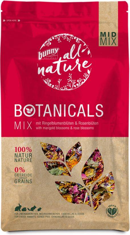 ΣΥΜΠΛΗΡΩΜΑΤΙΚΗ ΤΡΟΦΗ BUNNY NATURE BOTANICALS MID MIX ΑΝΘΗ ΚΑΛΕΝΤΟΥΛΑΣ - ΤΡΙΑΝΤ/ΛΙΑΣ (130GR) BUNNY NATURE