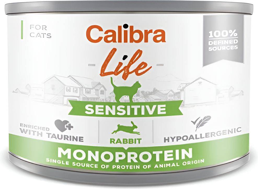 ΚΟΝΣΕΡΒΑ ΓΑΤΑΣ CALIBRA CAT LIFE CAN SENSITIVE ΠΑΤΕ ΚΟΥΝΕΛΙ (200GR) CHICOPEE