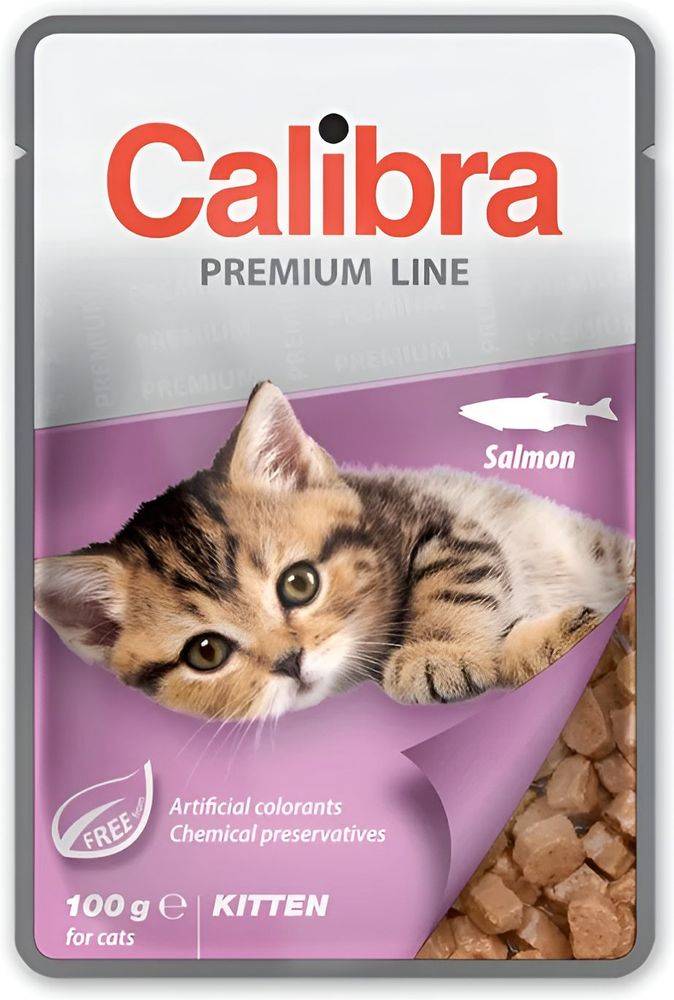 ΦΑΚΕΛΑΚΙ ΓΑΤΑΣ CALIBRA CALIBRA CAT POUCH PREMIUM KITTEN ΣΑΛΤΣΑ ΣΟΛΟΜΟΣ (100GR) CHICOPEE