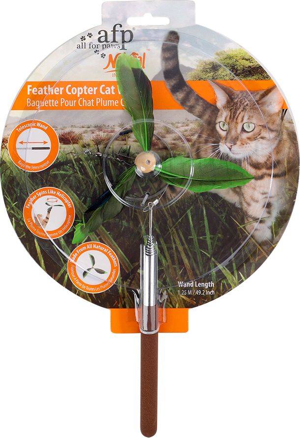 ΠΑΙΧΝΙΔΙ ΓΑΤΑΣ AFP INSTINCTS FEATHER COPTER WAND ΠΡΑΣΙΝΟ (18.5X15.5X1.5CM) AFP