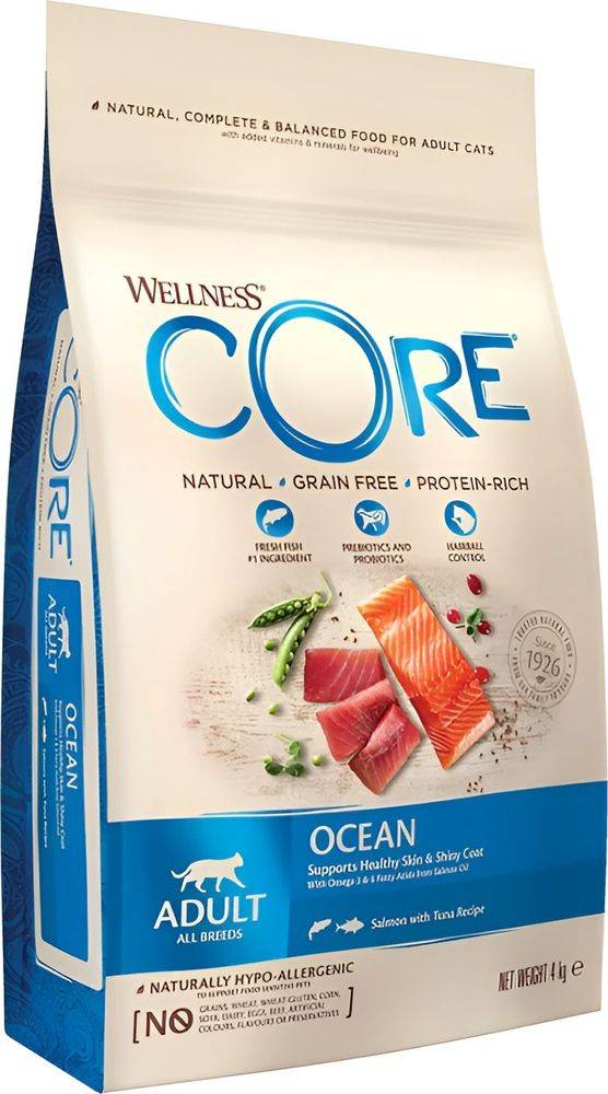 ΤΡΟΦΗ ΓΑΤΑΣ WELLNESS CORE STERILIZED OCEAN ΣΟΛΟΜΟΣ - ΤΟΝΟΣ (4KG)