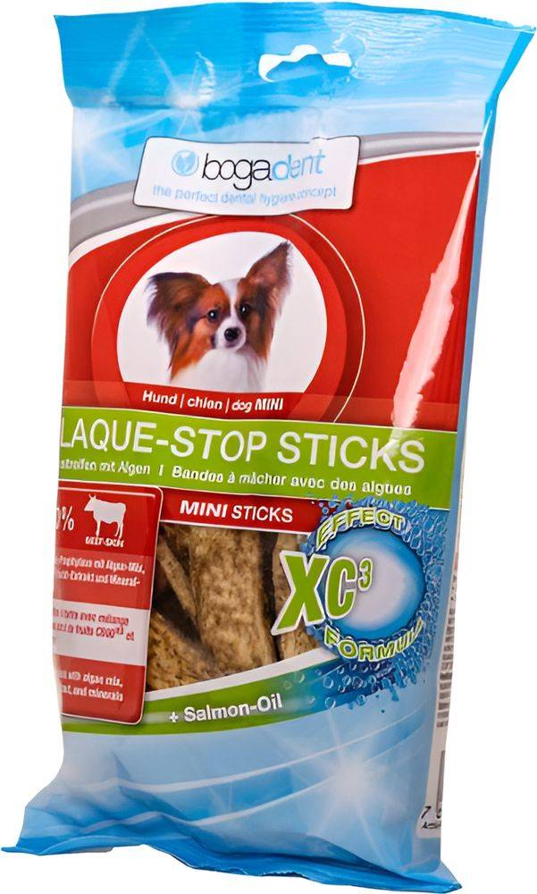 SNACKS BOGADENT PLAQUE-STOP STICKS MINI (100GR)