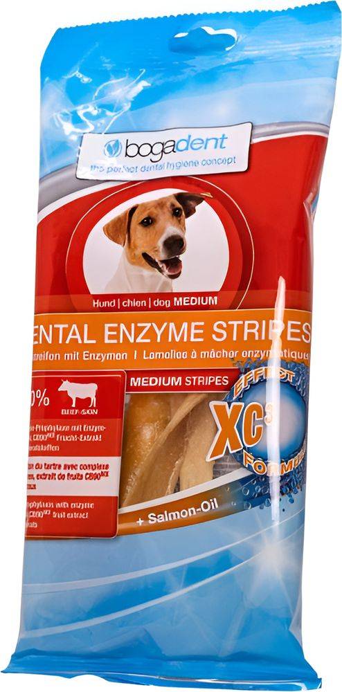 SNACKS BOGADENT ENZYME STRIPES MEDIUM (100GR)