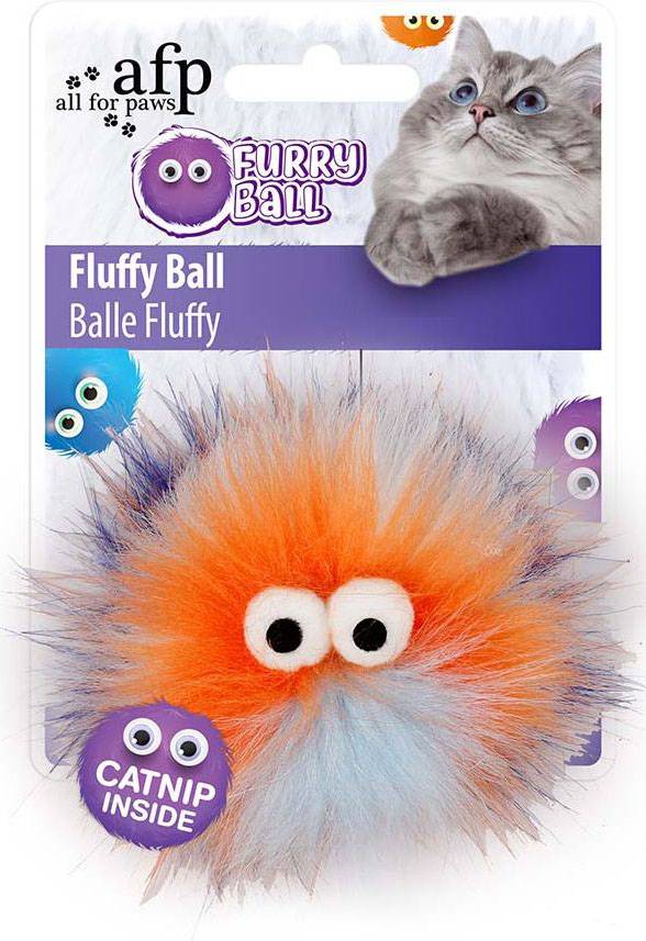 AFP ΠΑΙΧΝΙΔΙ ΓΑΤΑΣ AFP FLUFFER BALL ΠΟΡΤΟΚΑΛΙ (9,5X9,5X5CM)