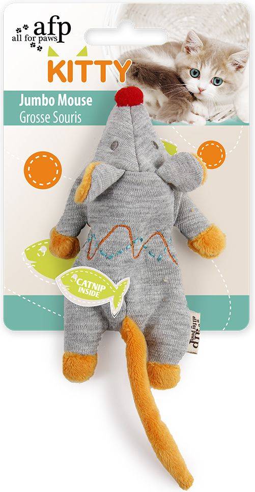 AFP ΠΑΙΧΝΙΔΙ ΓΑΤΑΣ AFP KITTY JUMBO MOUSE ΓΚΡΙ (20X8X4,5CM)