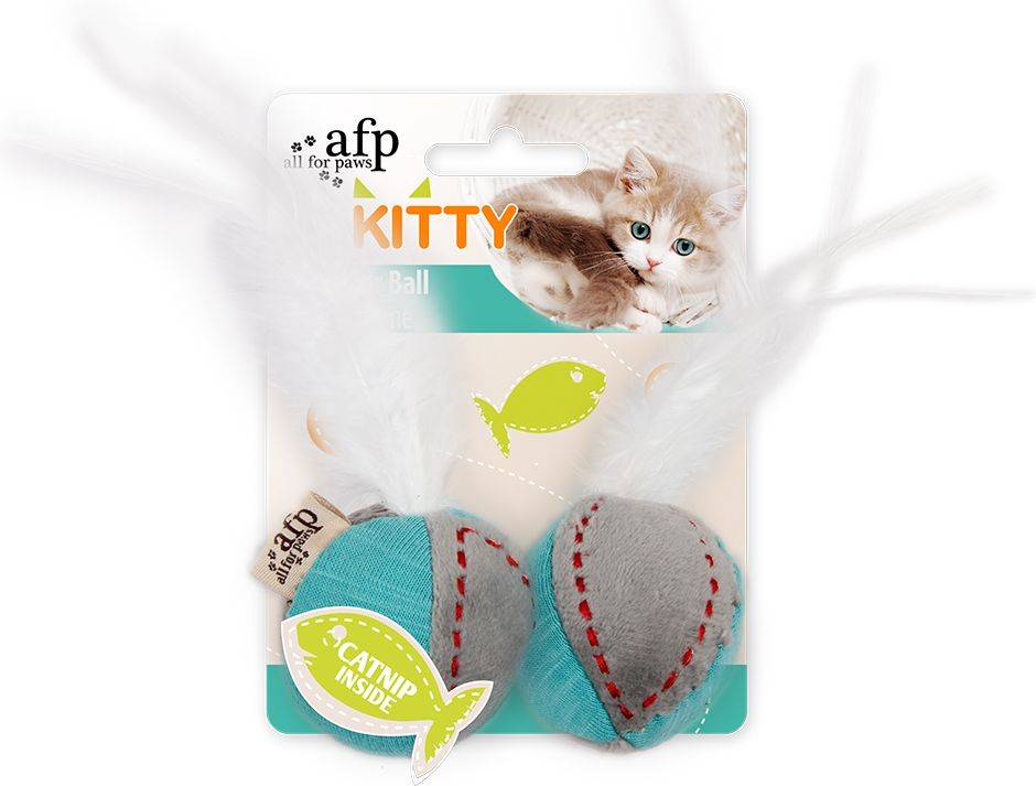 ΠΑΙΧΝΙΔΙ ΓΑΤΑΣ AFP FEATHER BALL ΤΙΡΚΟΥΑΖ (16X5X4,5CM)