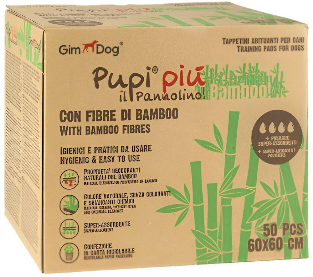 ΠΑΝΕΣ ΣΚΥΛΟΥ GIMBORN TRAINING PADS BAMBOO (60X60CM / 50ΤΜΧ) GIMDOG