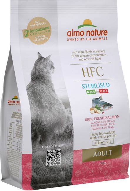 ΞΗΡΑ ΤΡΟΦΗ ΓΑΤΑΣ ALMO NATURE HFC ADULT STERILIZED ΣΟΛΩΜΟΣ (300GR)