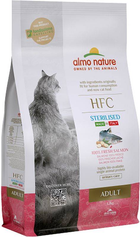 ΞΗΡΑ ΤΡΟΦΗ ΓΑΤΑΣ ALMO NATURE HFC ADULT STERILIZED ΣΟΛΩΜΟΣ (1,2KG)