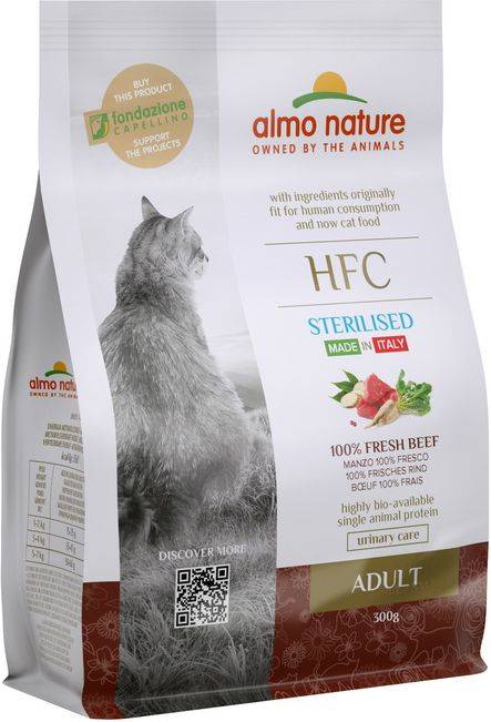 ΞΗΡΑ ΤΡΟΦΗ ΓΑΤΑΣ ALMO NATURE HFC ADULT STERILIZED ΜΟΣΧΑΡΙ (300GR)