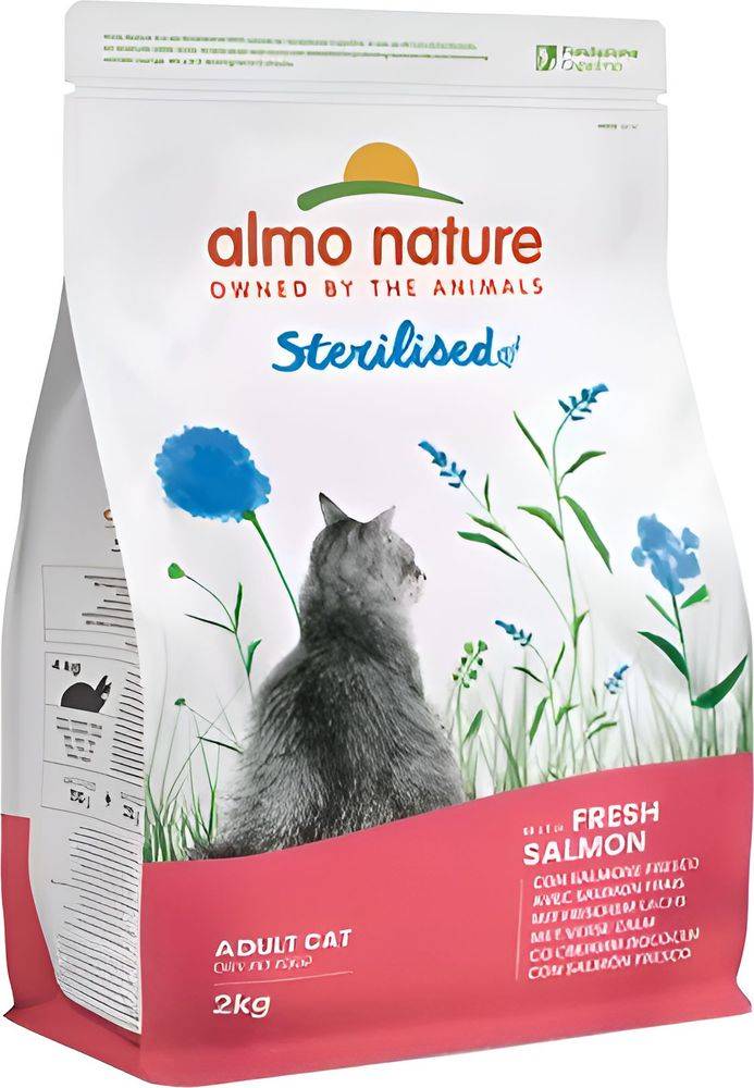 ΞΗΡΑ ΤΡΟΦΗ ΓΑΤΑΣ ALMO NATURE HOLISTIC STERILIZED ΣΟΛΩΜΟΣ (2KG) ALMO NATURE