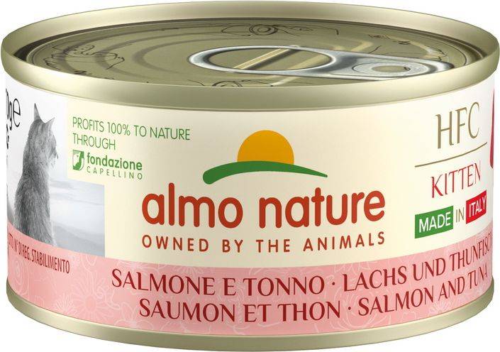 ΚΟΝΣΕΡΒΑ ΓΑΤΑΣ ALMO NATURE KITTEN ΦΙΛΕΤΟ ΣΟΛΟΜΟΥ - ΤΟΝΟΥ ΣΕ ΖΩΜΟ (70GR) ALMO NATURE