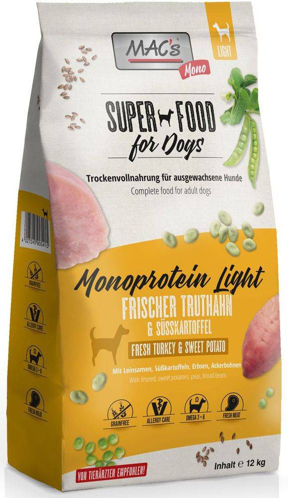 ΤΡΟΦΗ ΣΚΥΛΟΥ MACS DOG MONO LIGHT SENIOR ΓΑΛΟΠΟΥΛΑ - ΓΛΥΚΟΠΑΤΑΤΑ (12KG)