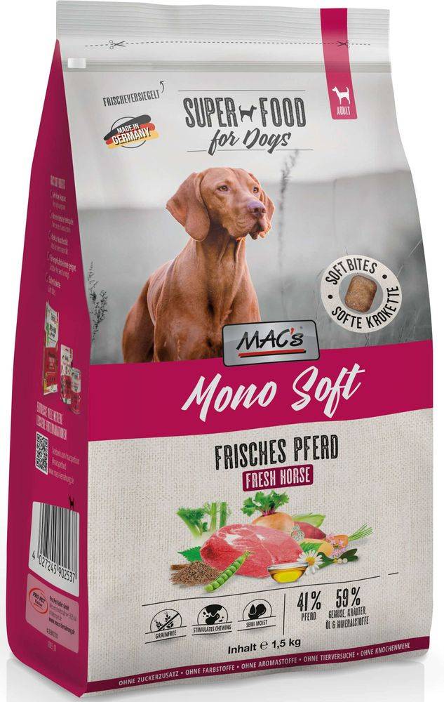 ΤΡΟΦΗ ΣΚΥΛΟΥ MACS DOG MONO SOFT ADULT GRAIN FREE ΑΛΟΓΟ (1,5KG)