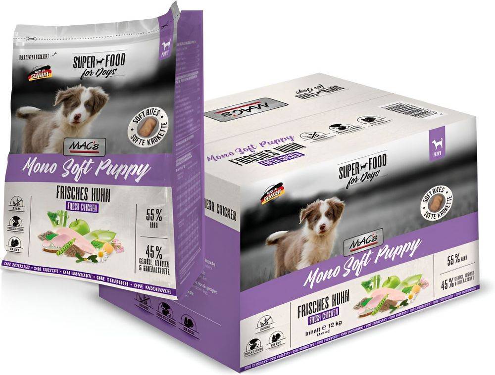 ΤΡΟΦΗ ΣΚΥΛΟΥ MACS DOG MONO SOFT PUPPY ΚΟΤΟΠΟΥΛΟ (12KG/ 3X4KG)