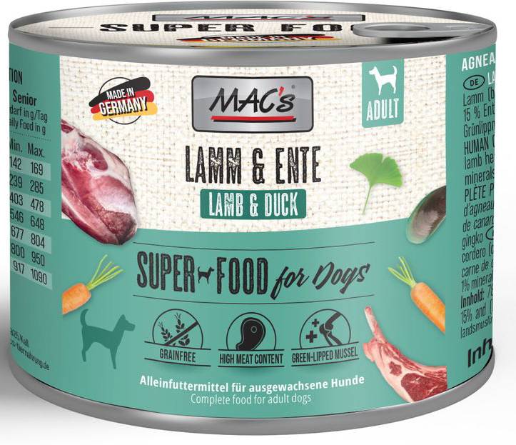 ΚΟΝΣΕΡΒΑ ΣΚΥΛΟΥ MACS GRAIN FREE ΑΡΝΙ - ΠΑΠΙΑ (200GR)