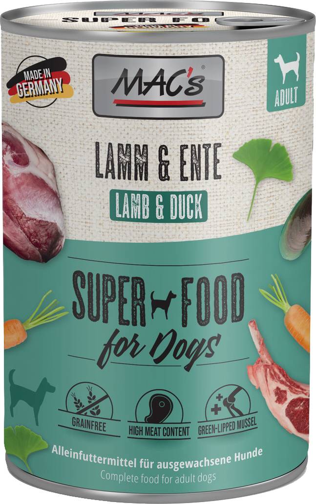 ΚΟΝΣΕΡΒΑ ΣΚΥΛΟΥ MACS GRAIN FREE ΑΡΝΙ - ΠΑΠΙΑ (400GR)