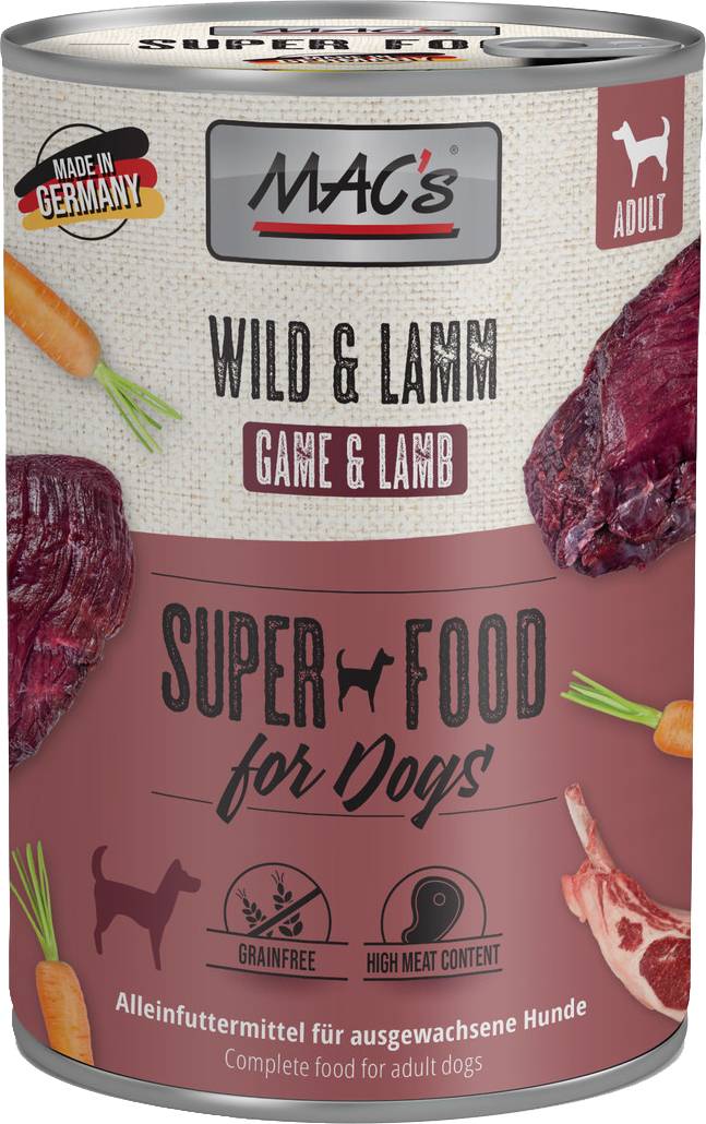 ΚΟΝΣΕΡΒΑ ΣΚΥΛΟΥ MACS GRAIN FREE ΚΥΝΗΓΙ - ΑΡΝΙ (800GR)