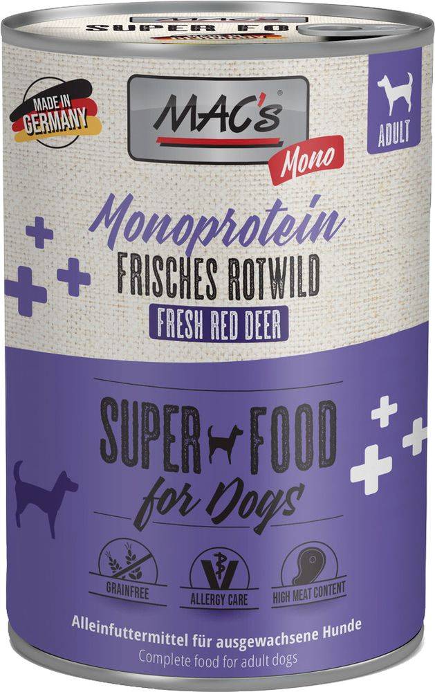 ΚΟΝΣΕΡΒΑ ΣΚΥΛΟΥ MACS GRAIN FREE MONO SENSITIVE ΕΛΑΦΙ (800GR)