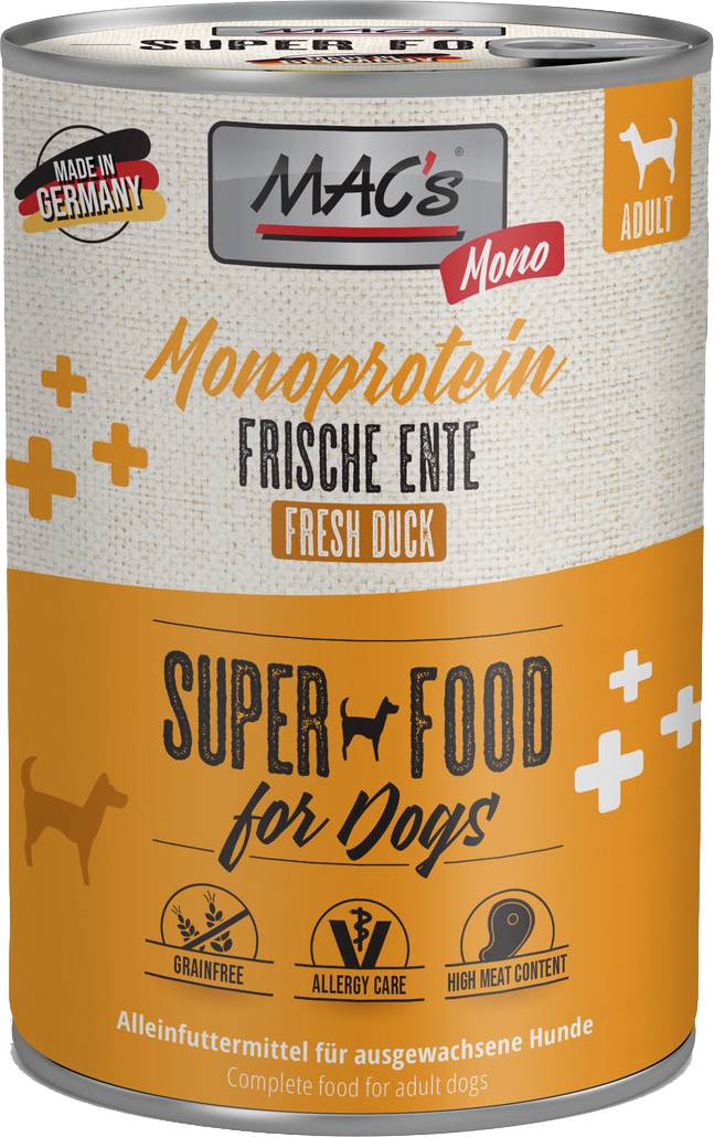 ΚΟΝΣΕΡΒΑ ΣΚΥΛΟΥ MACS GRAIN FREE MONO SENSITIVE ΠΑΠΙΑ (800GR) MACS