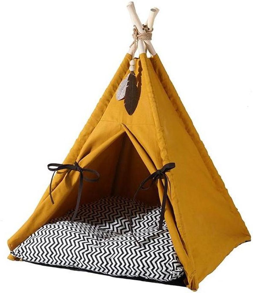 ZEZELIFE ΚΡΕΒΑΤΙ ΓΑΤΑΣ ZEZE PET TENT SUNSET YELLOW (60X60X78CM)
