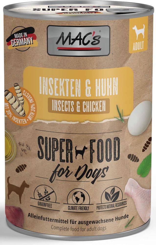 ΚΟΝΣΕΡΒΑ ΣΚΥΛΟΥ MACS GRAIN FREE MONO ΜΕ ΕΝΤΟΜΑ - ΚΟΤΟΠΟΥΛΟ (400GR)