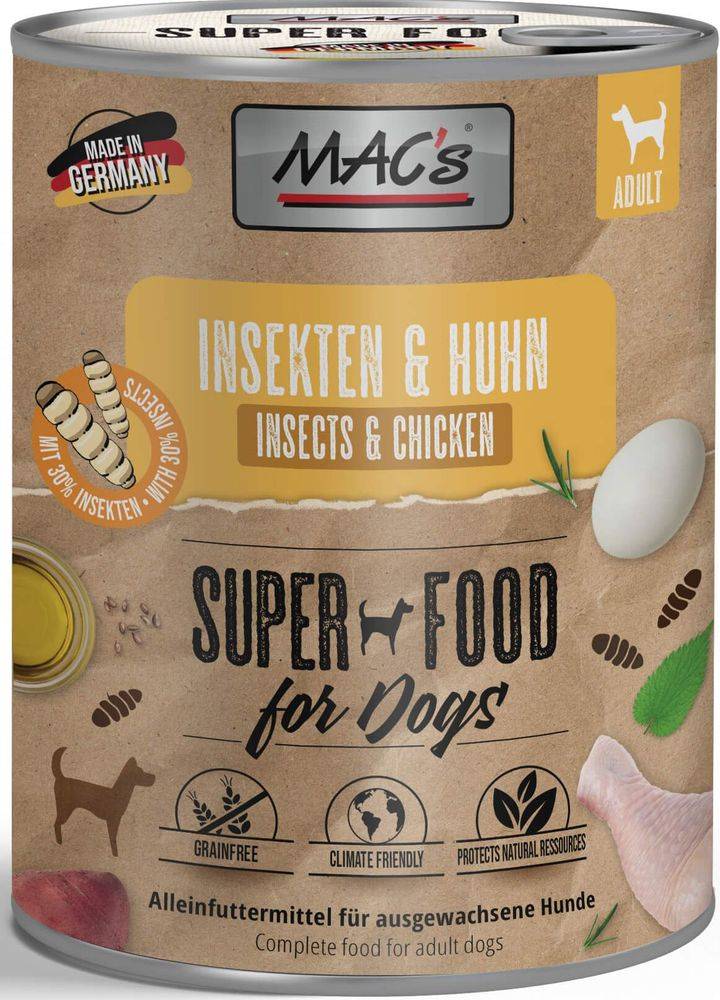 ΚΟΝΣΕΡΒΑ ΣΚΥΛΟΥ MACS GRAIN FREE MONO ΜΕ ΕΝΤΟΜΑ - ΚΟΤΟΠΟΥΛΟ (750GR)