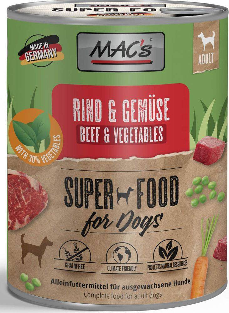 ΚΟΝΣΕΡΒΑ ΣΚΥΛΟΥ MACS GRAIN FREE CLIMATE FRIENDLY MENU ΒΟΔΙΝΟ ΛΑΧΑΝΙΚΑ (800GR)