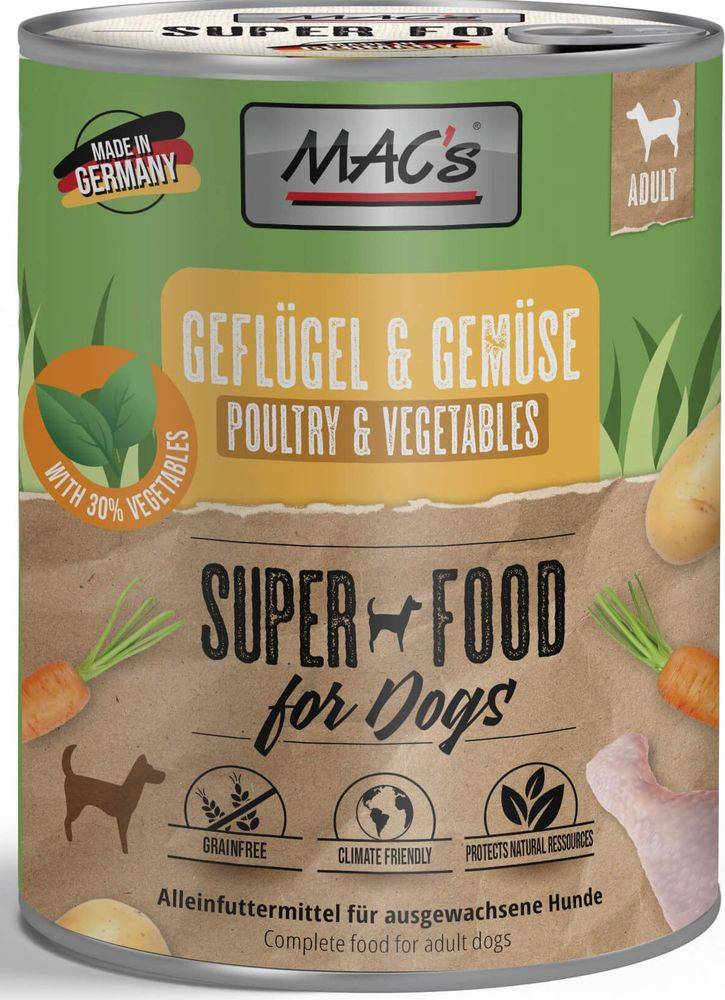 ΚΟΝΣΕΡΒΑ ΣΚΥΛΟΥ MACS GRAIN FREE CLIMATE FRIENDLY MENU ΠΟΥΛΕΡΙΚΑ - ΛΑΧΑΝΙΚΑ (800GR)