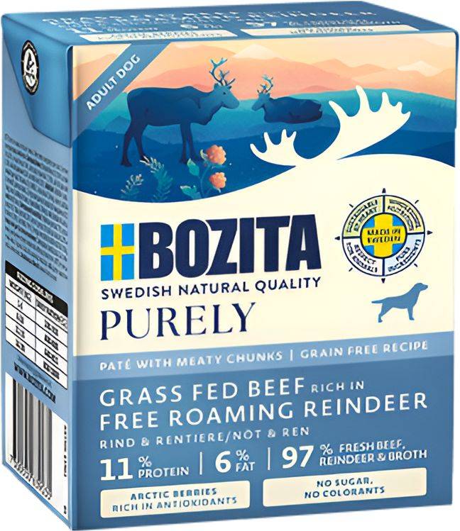 BOZITA ΥΓΡΗ ΤΡΟΦΗ BOZITA PURELY PATE ΜΕ ΤΑΡΑΝΔΟ (370GR)