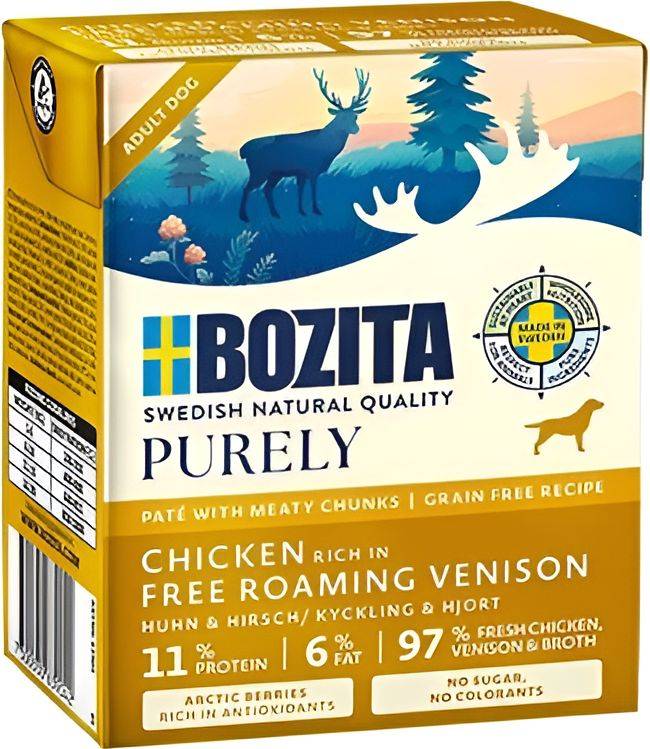 ΥΓΡΗ ΤΡΟΦΗ BOZITA PURELY PATE ΜΕ ΕΛΑΦΙ (370GR)